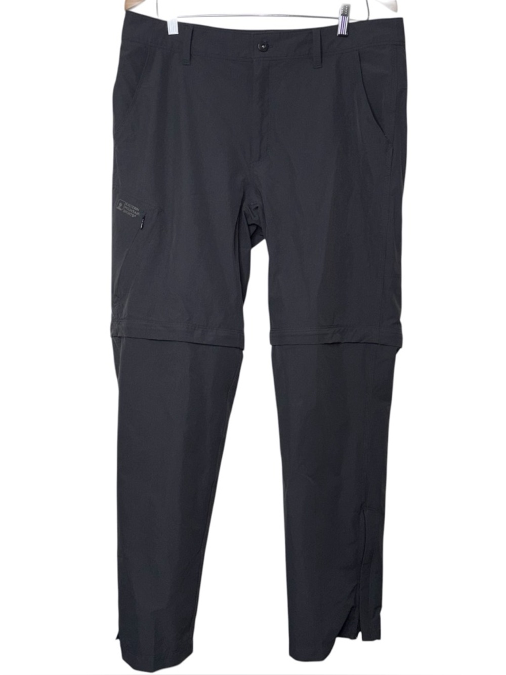 EMS Mens Convertible Hiking Pants Gray Nylon 35x32 Zip Off